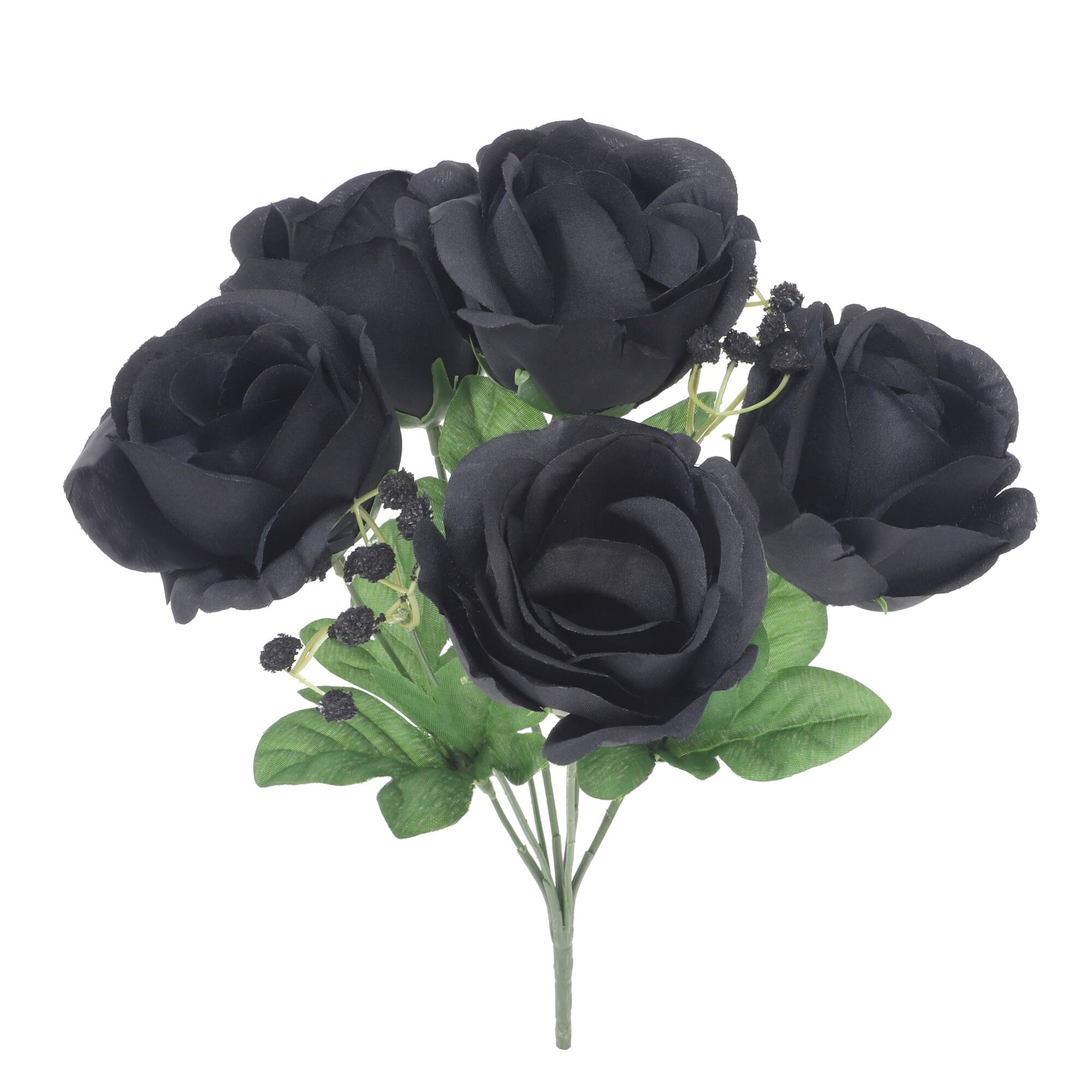 13" Rose & Baby's Breath Bush by Ashland